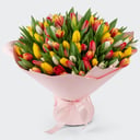 Букет 101 тюльпан Лучики солнца