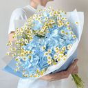 Букет из ромашек и гортензий