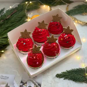 Новогодние капкейки с снежинками