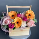 Коробка с цветами «Ящик с цветами» из гербер